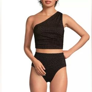 Brand New With Tags LANDS END ONE SHOULDER TANKINI TOP SZ 12